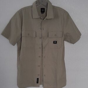 Vans Men's Casual Tan Button Down Shirt NWOT
